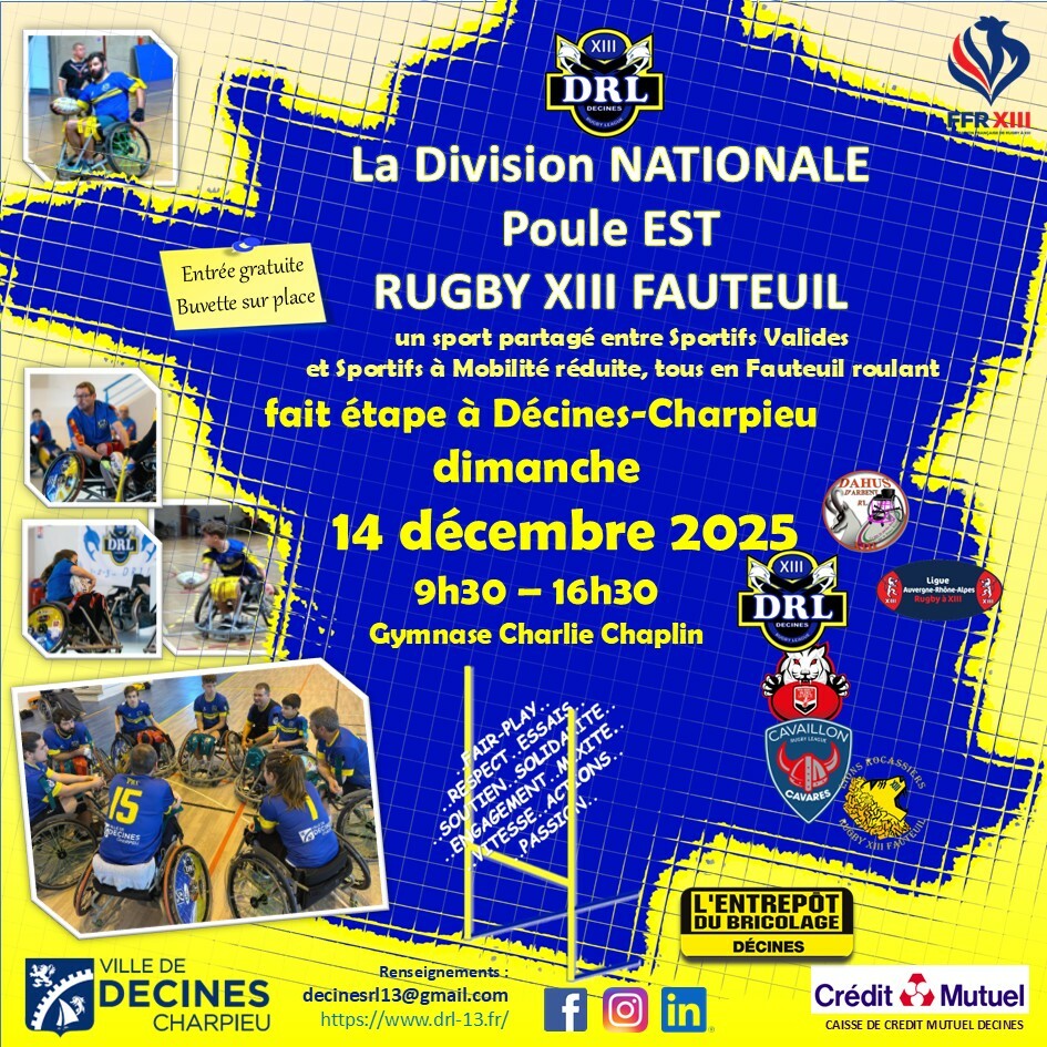 Tournoi Rugby XIII FAUTEUIL à Décines