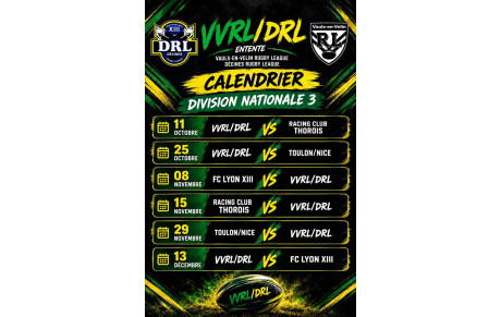 🏉⭐Division Nationale 3 - Juniors Seniors - Saison 2026-2027